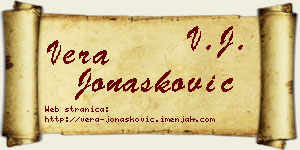 Vera Jonašković vizit kartica